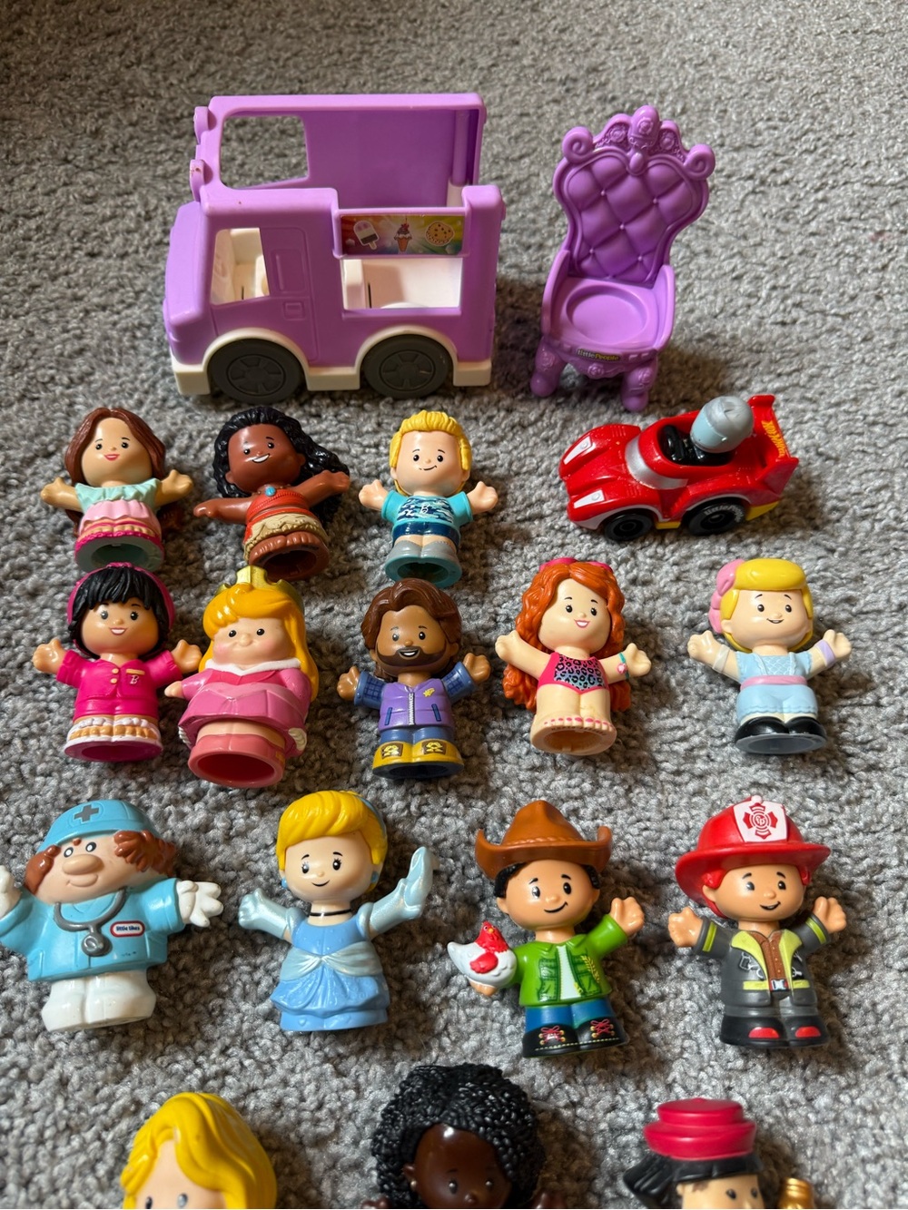 Fisher Price Little People Lot 18 Pieces Mixed Cinderella Cars Doctor Bundle Y2K - Picture 4 of 8